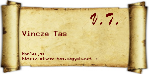 Vincze Tas névjegykártya